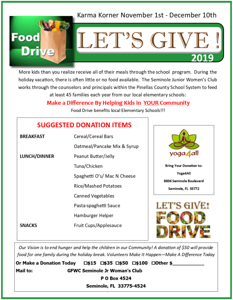 yoga4all november 2019 food drive